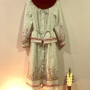 Vintage Style Floral Minty Green Dress